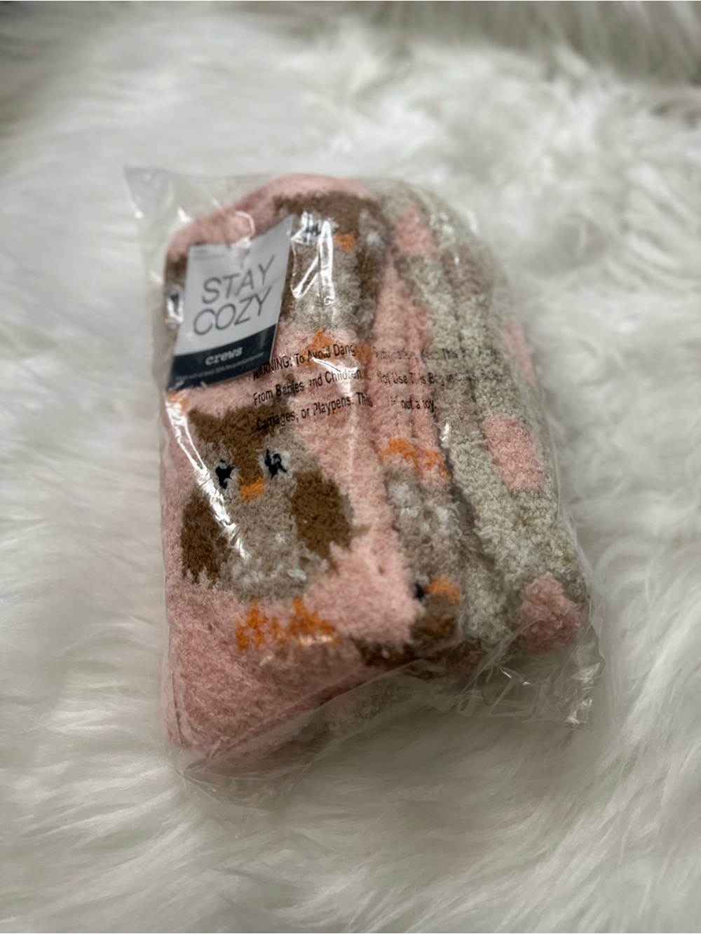 Pink Owl Crew Socks - Women's Plush Comfort 2 Pack